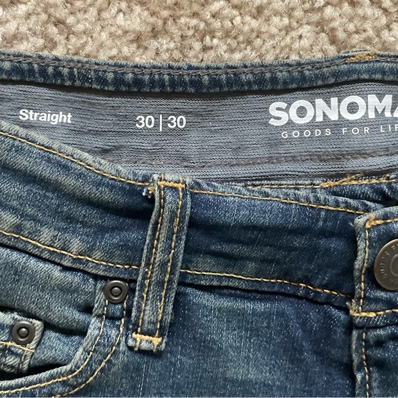 Sonoma Goods For Life Straight Fit Men's Blue Denim Jeans Size 30/30 - Picture 5 of 11